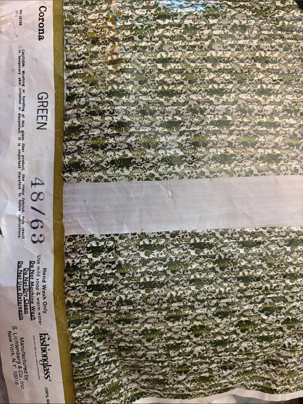 4 vintage drapery flocked Brand New Green Floral Damask Curtain Panels 411